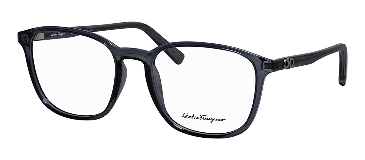 Salvatore Ferragamo SF 2895 057 Rectangle Plastic Grey Eyeglasses with Logo Stamped Demo Lenses sold by Gaffos product image thumbnail 2
