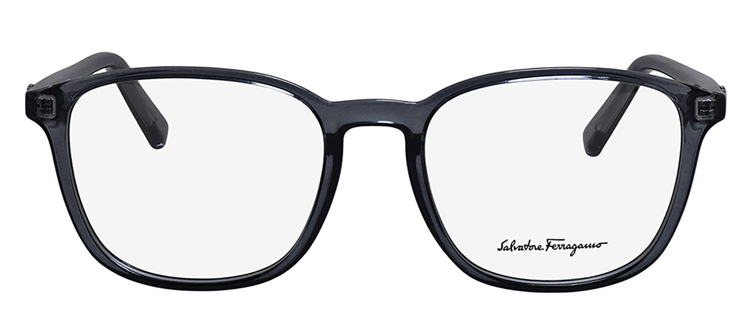 Salvatore Ferragamo SF 2895 057 Rectangle Plastic Grey Eyeglasses with Logo Stamped Demo Lenses sold by Gaffos