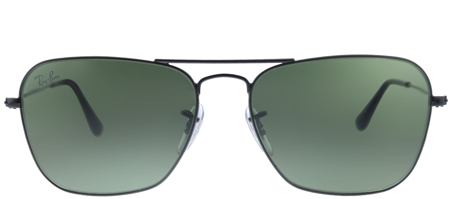 Ray-Ban RB 3136 W3338 Aviator Metal Black Sunglasses with Crystal Green Lens sold by Gaffos