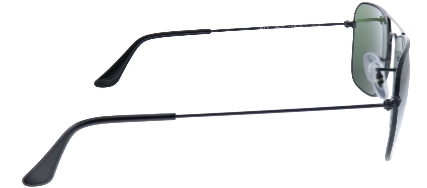 Ray-Ban RB 3136 W3338 Aviator Metal Black Sunglasses with Crystal Green Lens sold by Gaffos product image thumbnail 3