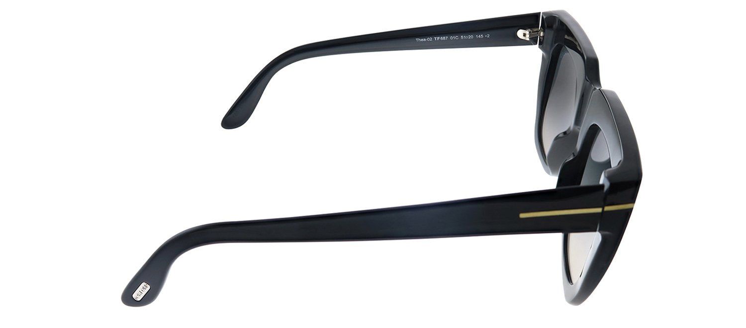 Tom Ford TF 687 01C Square Plastic Black Sunglasses with Grey Mirror Lens sold by Gaffos product image thumbnail 3