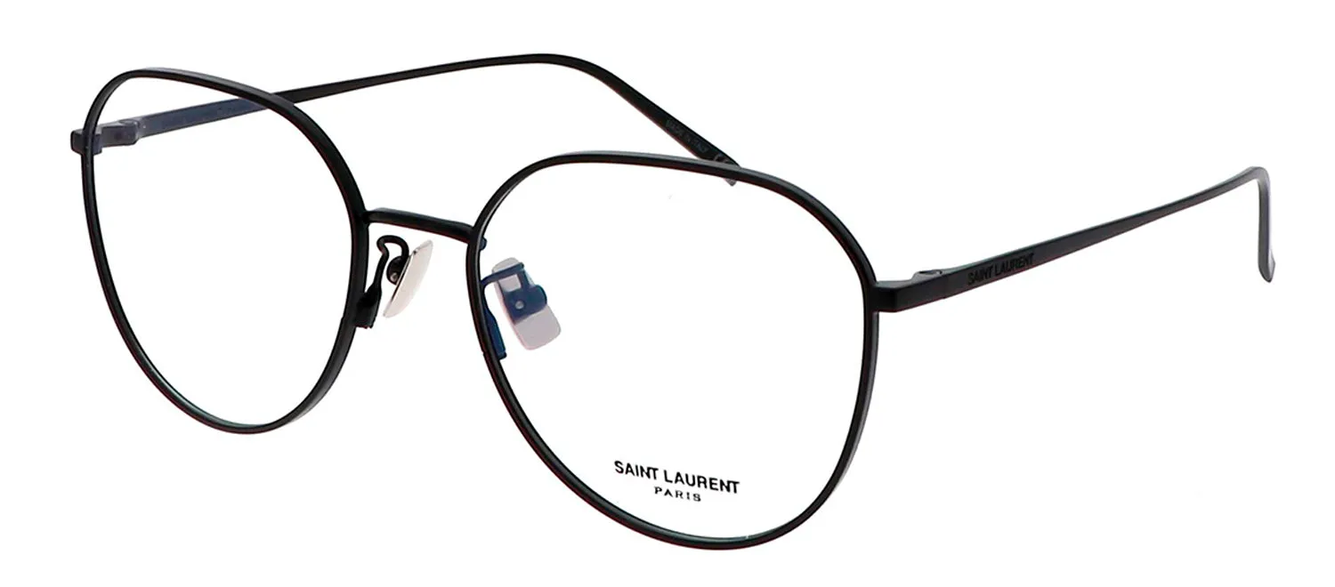 Saint Laurent SL 484O 1 Geometric Metal Black Eyeglasses with Logo Stamped Demo Lenses sold by Gaffos product image thumbnail 2