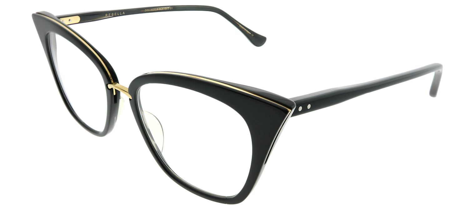 Dita Rebella DT DRX-3031-A-BLK-GLD Cat-Eye Plastic Black Eyeglasses with Demo Lens sold by Gaffos product image thumbnail 2
