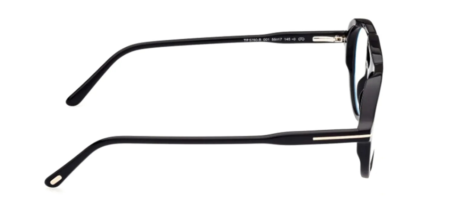 Tom Ford FT 5760-B 001 Aviator Plastic Black Eyeglasses with Clear Lens sold by Gaffos product image thumbnail 2
