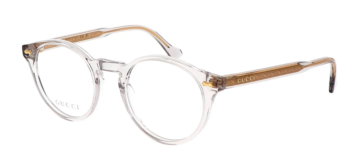 Gucci GG 1054O 002 Round Metal Gold Eyeglasses with Logo Stamped Demo Lenses sold by Gaffos product image thumbnail 2