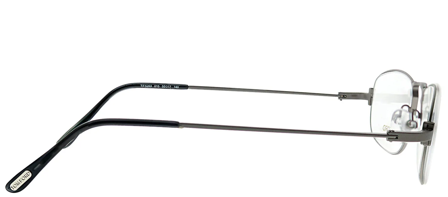 Tom Ford FT 5203 015 Oval Metal Silver Eyeglasses with Demo Lens sold by Gaffos product image thumbnail 3