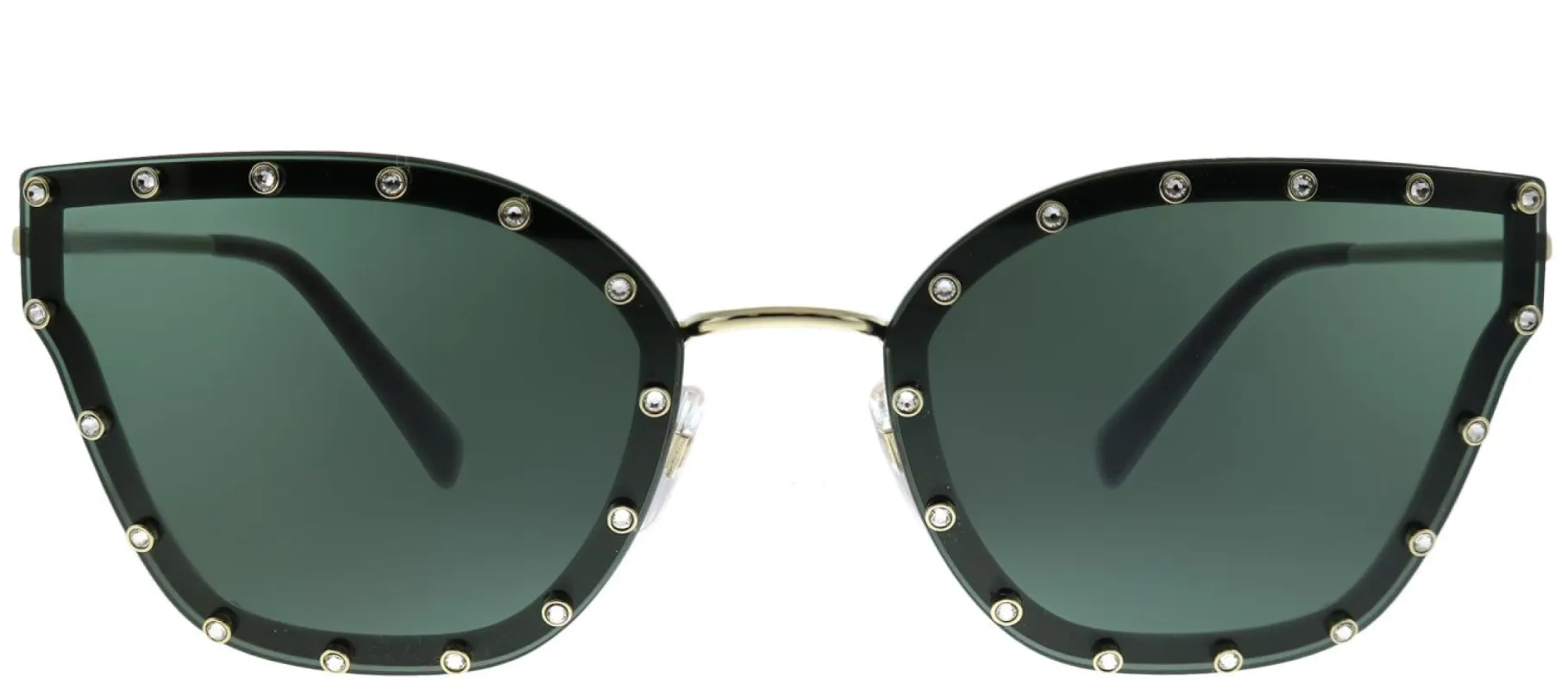 Valentino VA 2028 300371 Butterfly Metal Gold Sunglasses with Green Lens sold by Gaffos