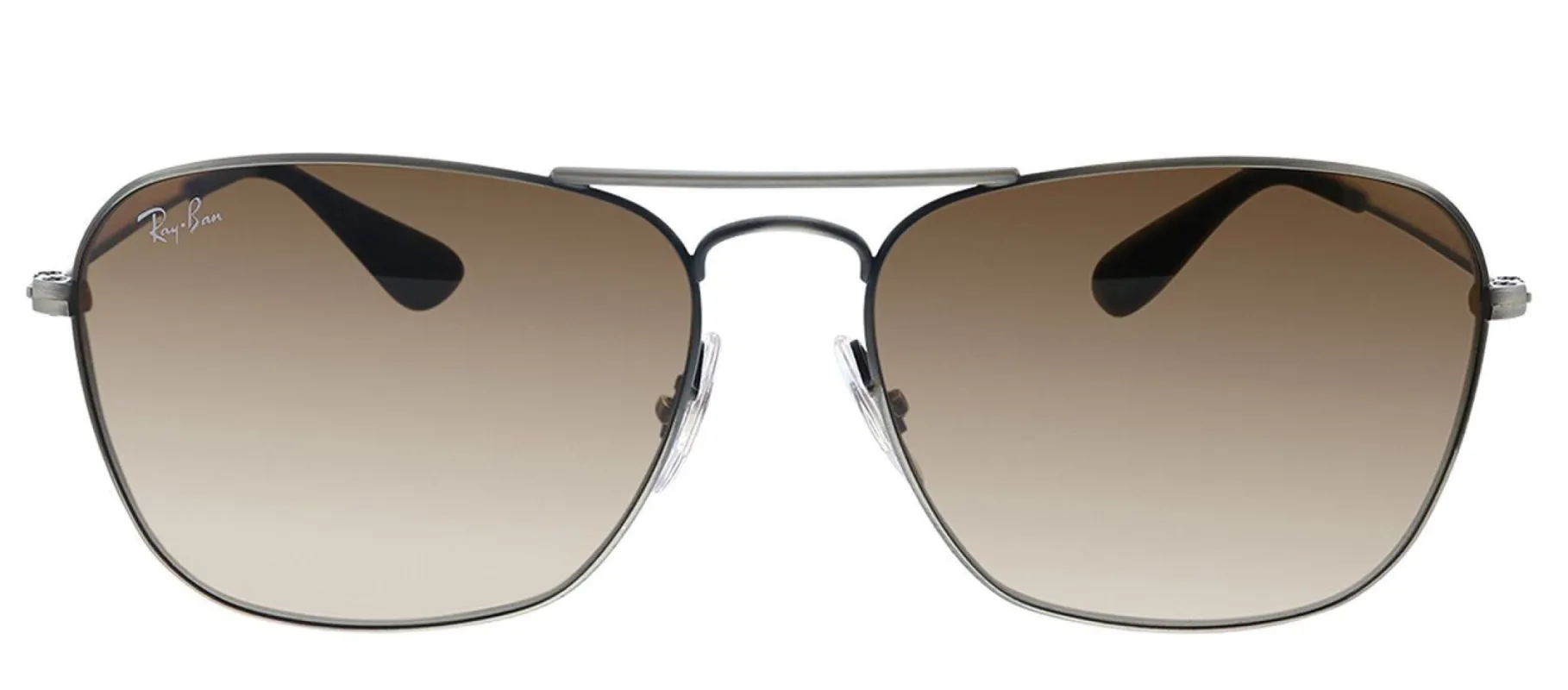 Ray-Ban RB 3610 913913 Rectangle Metal Black Sunglasses with Brown Gradient Lens sold by Gaffos