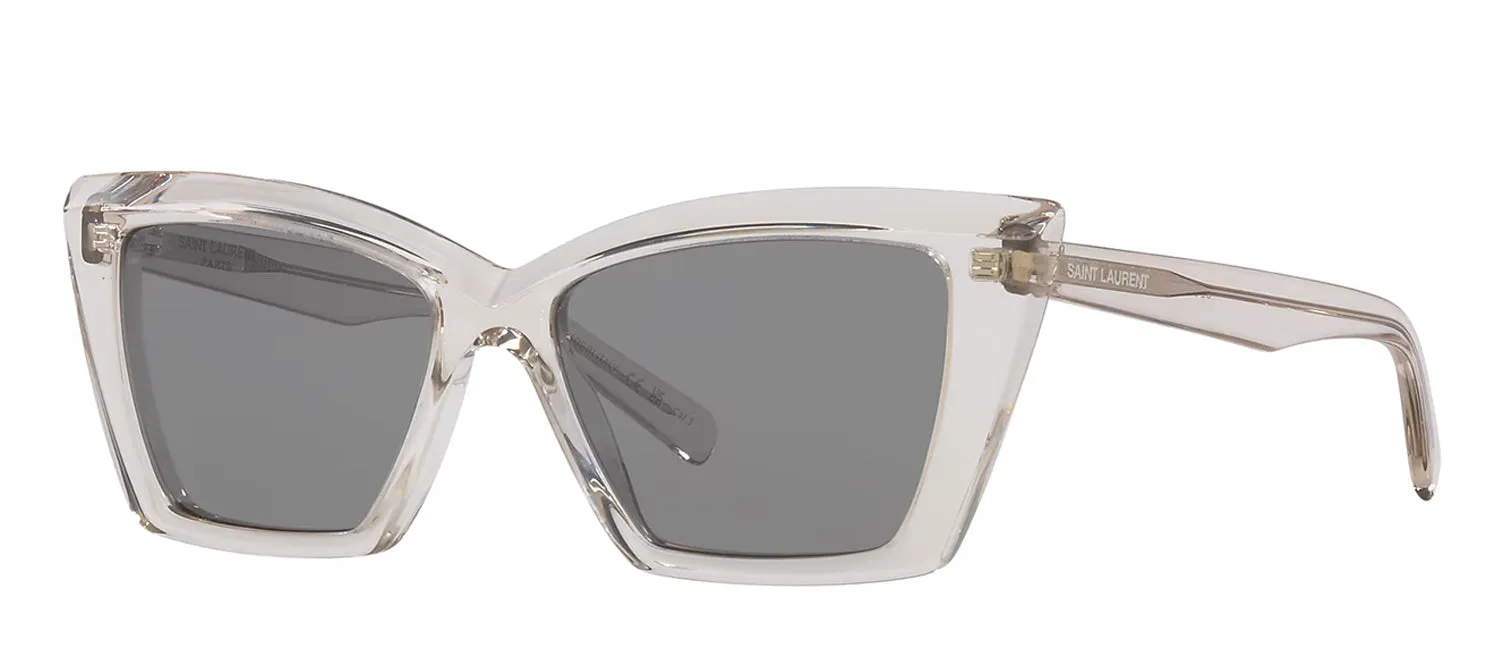 Saint Laurent SL 657 003 Cat-Eye Plastic Beige Sunglasses with Silver Mirror Lens sold by Gaffos product image thumbnail 2