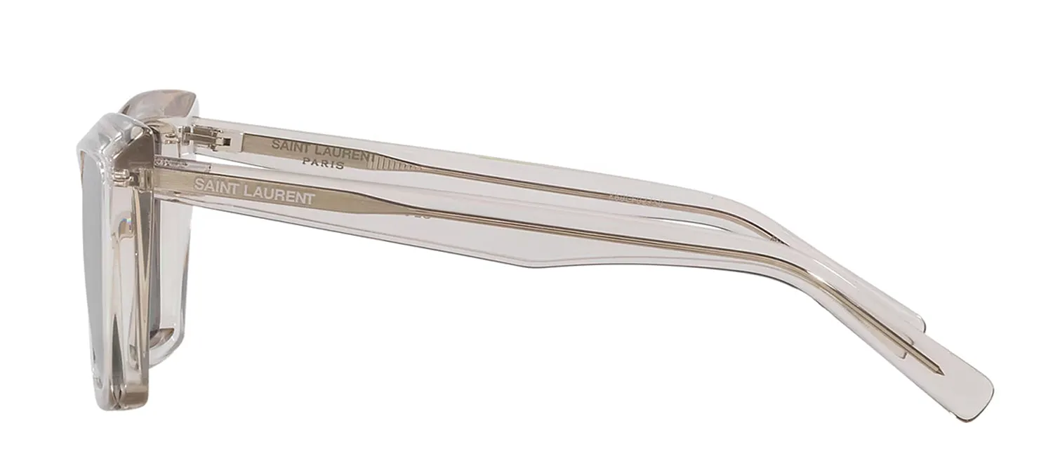 Saint Laurent SL 657 003 Cat-Eye Plastic Beige Sunglasses with Silver Mirror Lens sold by Gaffos product image thumbnail 3