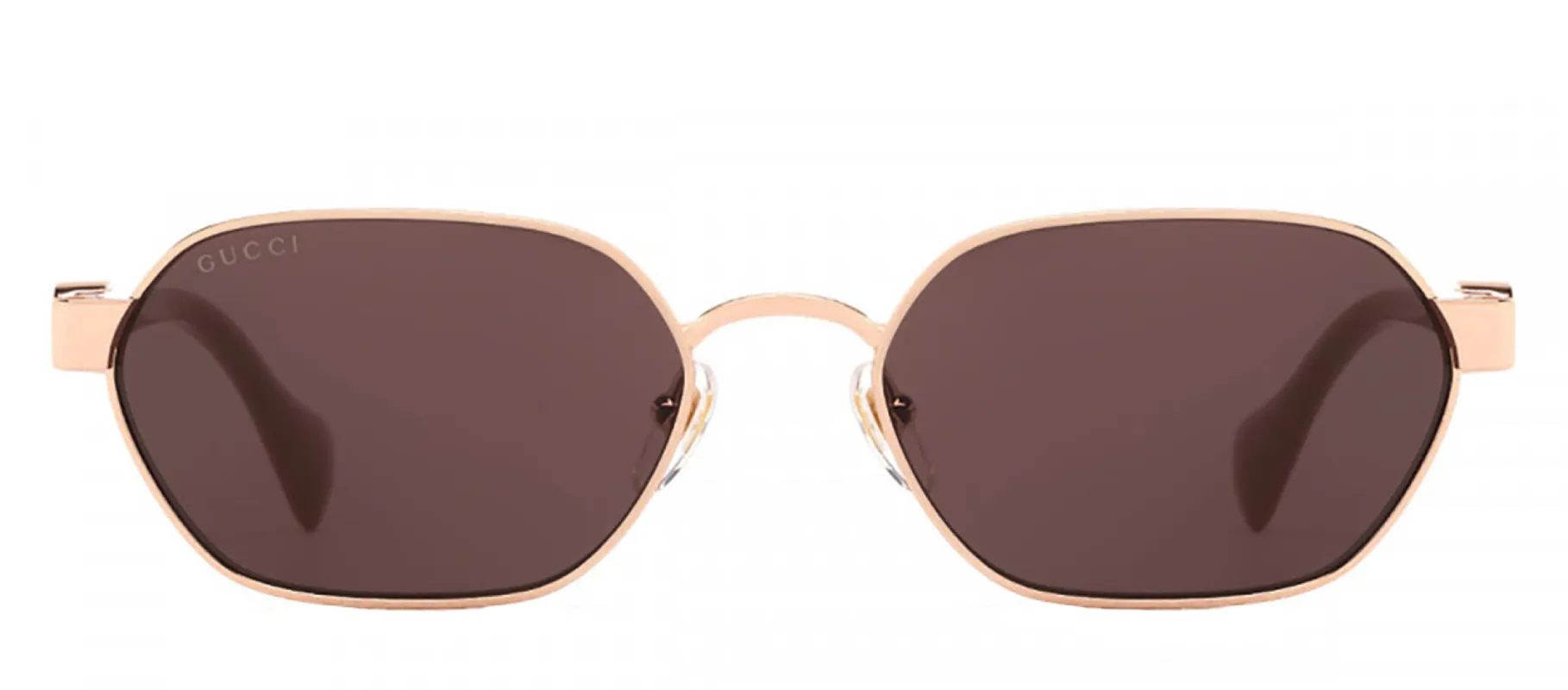 Gucci GG 1593S 003 Geometric Metal Gold Sunglasses with Brown Lens sold by Gaffos