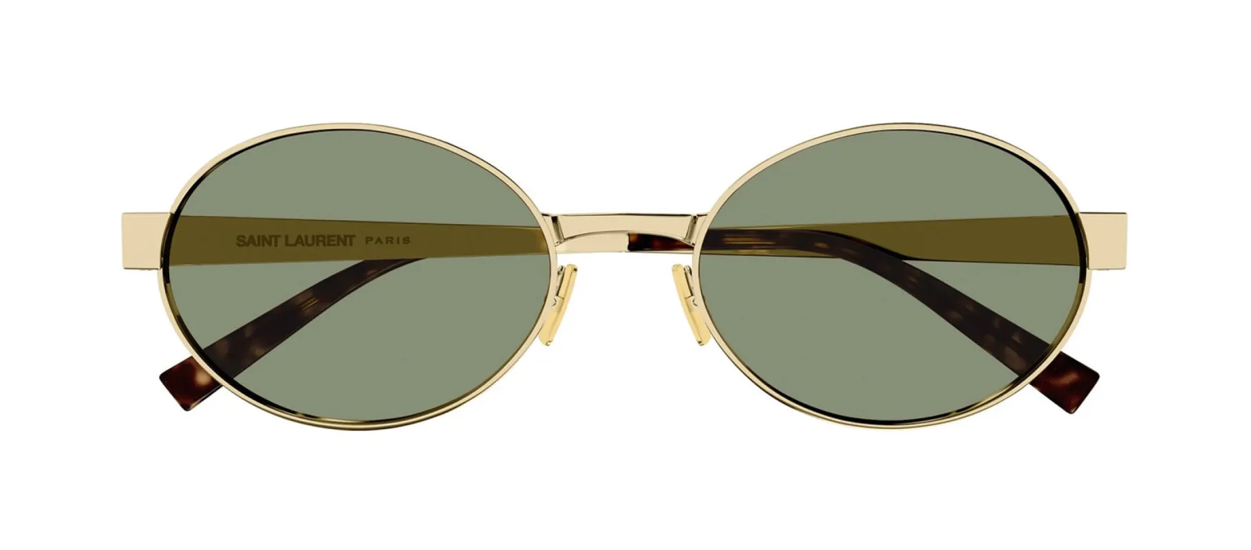 Saint Laurent NEW WAVE SL 692 003 Oval Plastic Gold Sunglasses with Green Lens sold by Gaffos