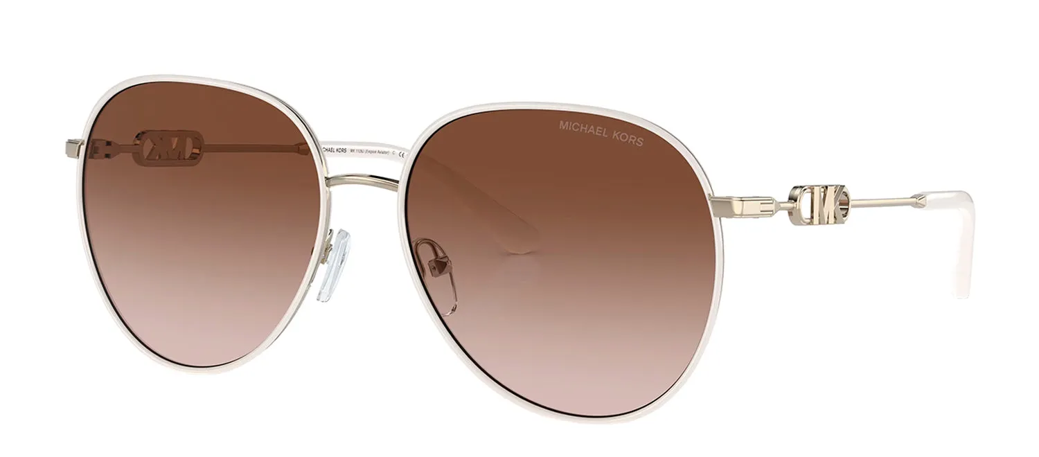 Michael Kors MK 1128J 123313 Aviator Metal White Sunglasses with Brown Gradient Lens sold by Gaffos product image thumbnail 2