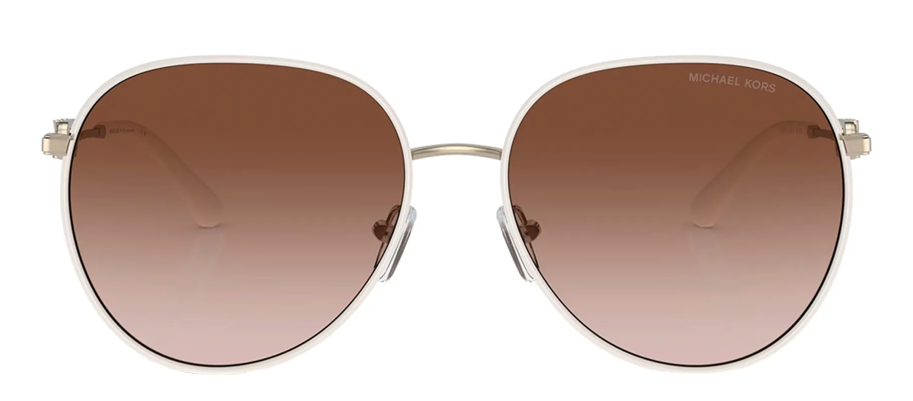 Michael Kors MK 1128J 123313 Aviator Metal White Sunglasses with Brown Gradient Lens sold by Gaffos