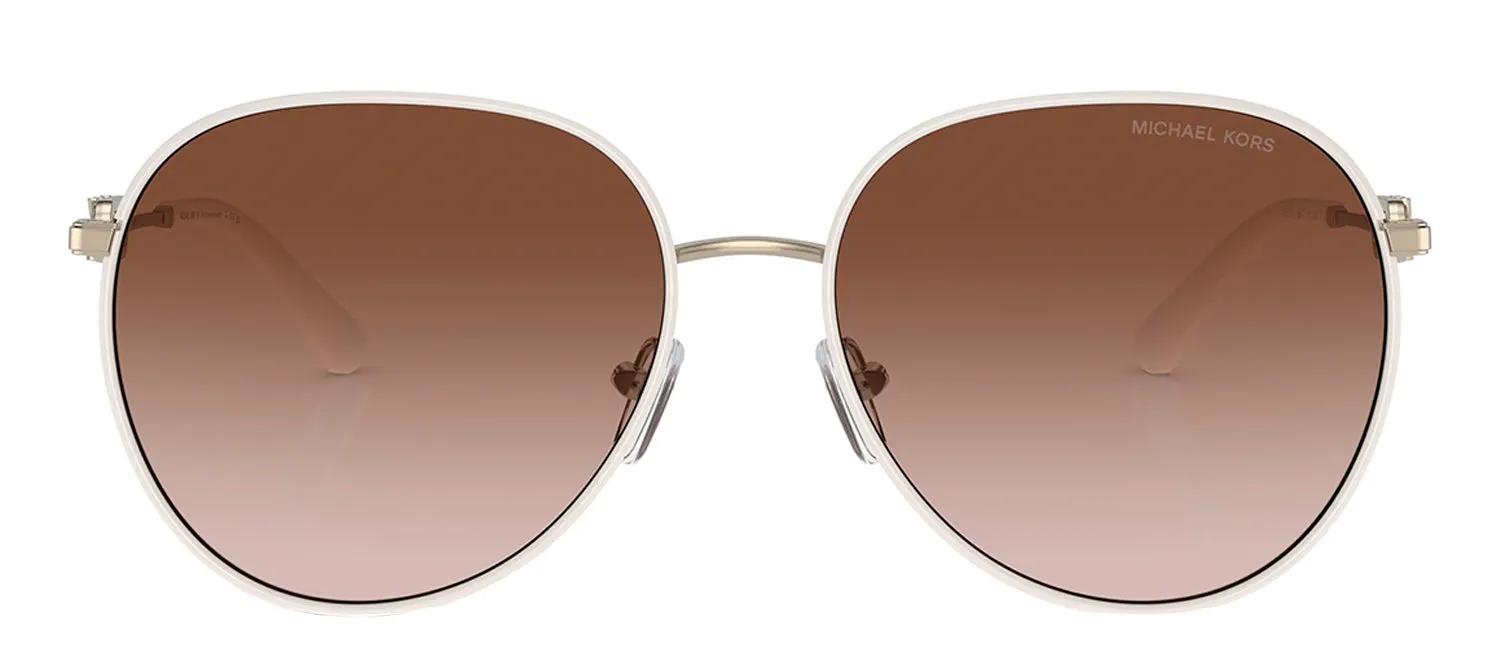 Michael Kors MK 1128J 123313 Aviator Metal White Sunglasses with Brown Gradient Lens sold by Gaffos