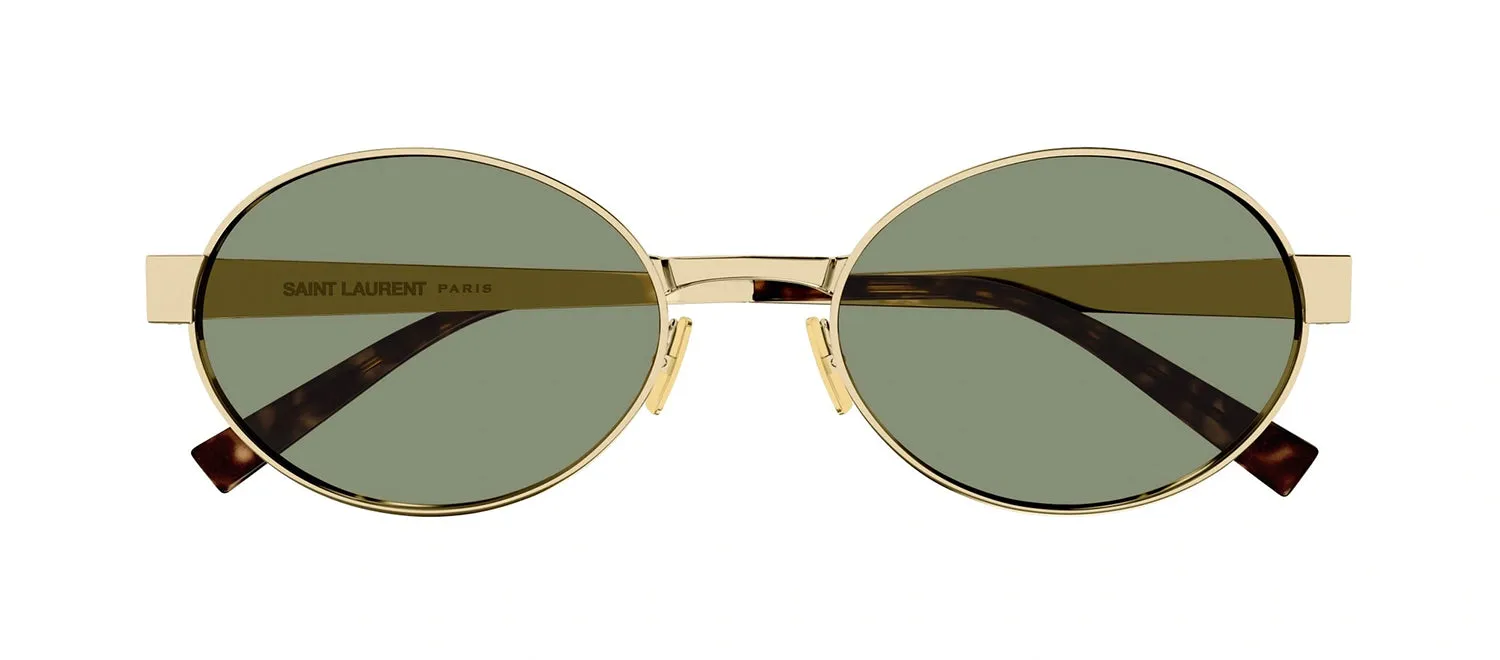 Saint Laurent NEW WAVE SL 692 003 Oval Metal Gold Sunglasses with Green Lens sold by Gaffos