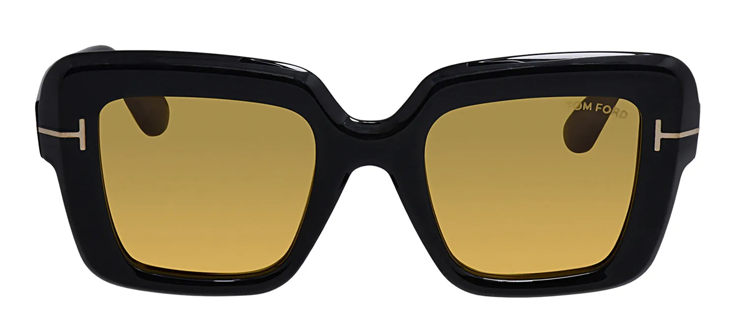 Tom Ford FT 1157 01E Square Plastic Shiny Black Sunglasses with Brown Lens sold by Gaffos