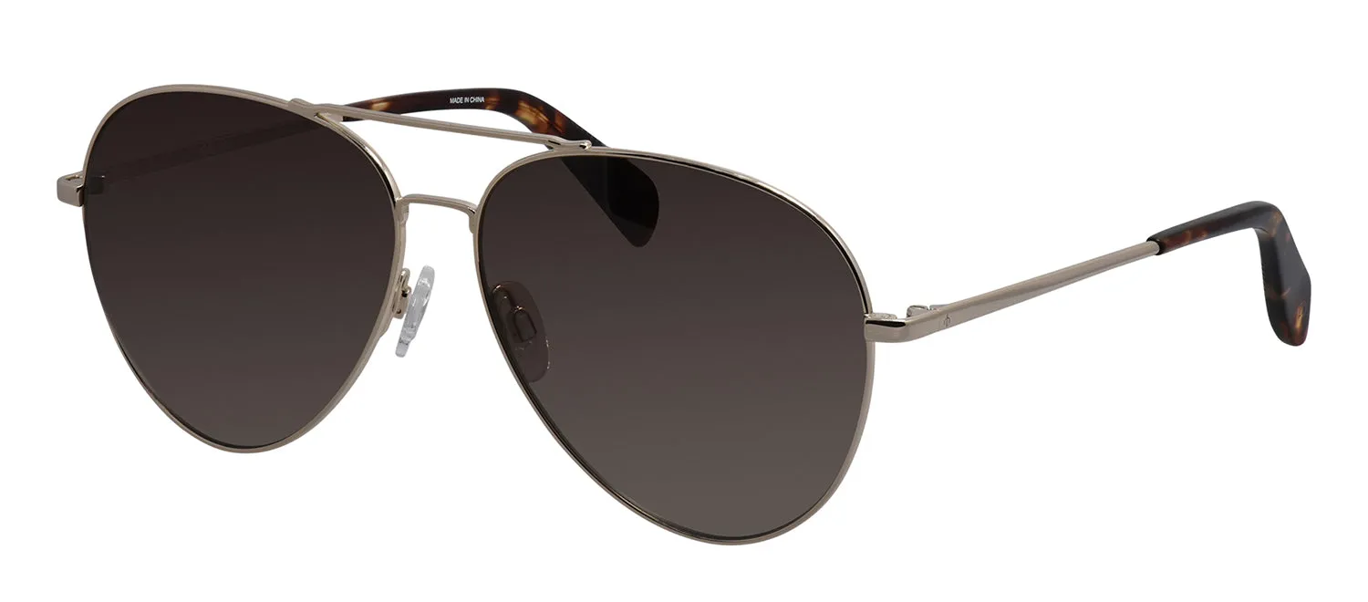 Rag & Bone RNB 5052/G/S 06J Aviator Stainless Steel Gold Havana Sunglasses with Brown Gradient Lens sold by Gaffos product image thumbnail 2