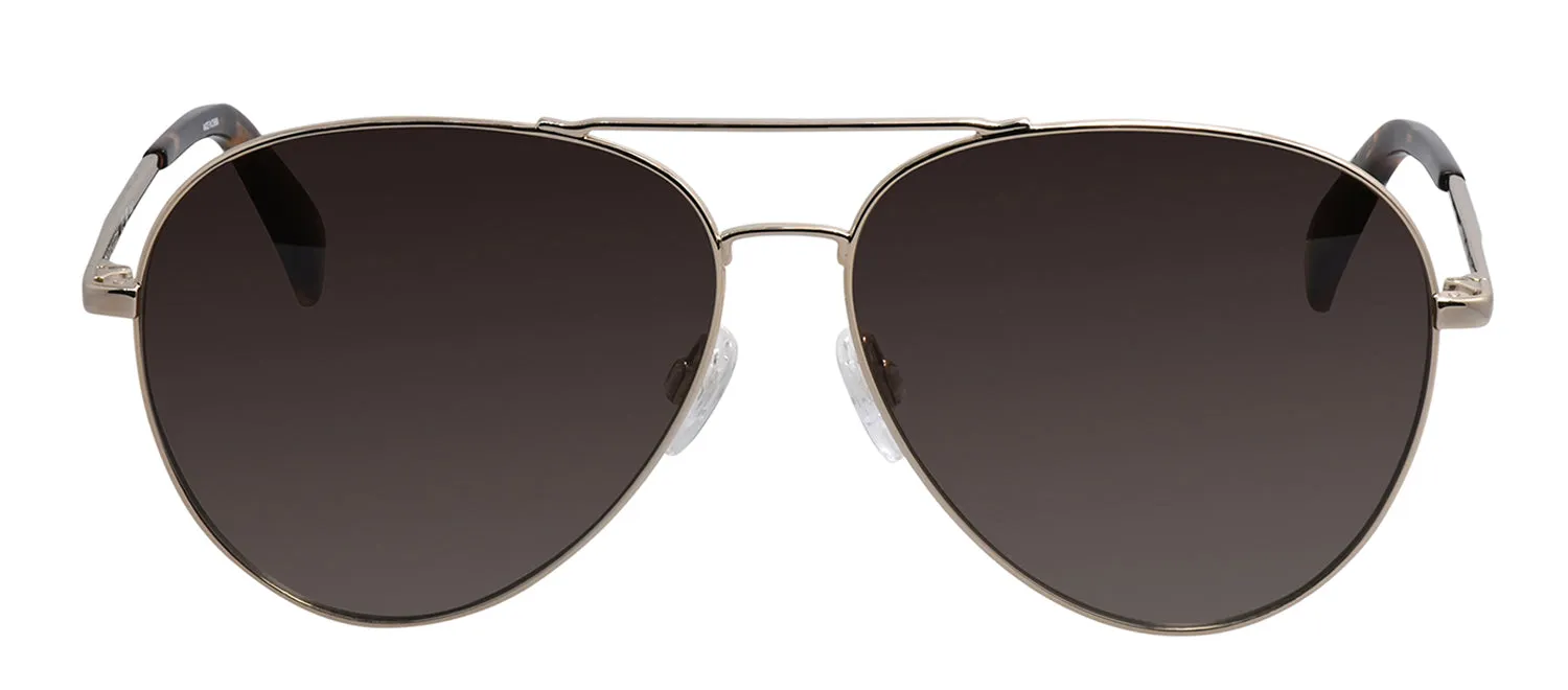Rag & Bone RNB 5052/G/S 06J Aviator Stainless Steel Gold Havana Sunglasses with Brown Gradient Lens sold by Gaffos