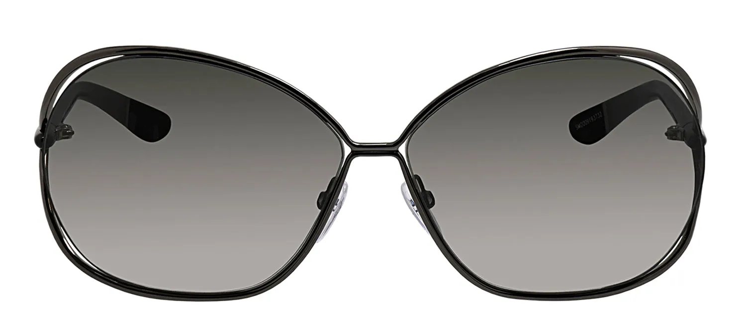 Tom Ford FT 0157 08B Round Metal Gunmetal Sunglasses with Smoke Gradient Lens sold by Gaffos