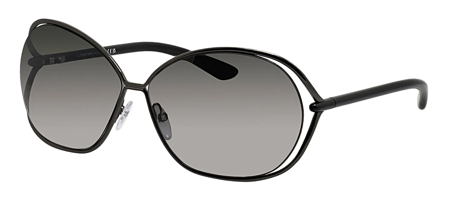 Tom Ford FT 0157 08B Round Metal Gunmetal Sunglasses with Smoke Gradient Lens sold by Gaffos product image thumbnail 2