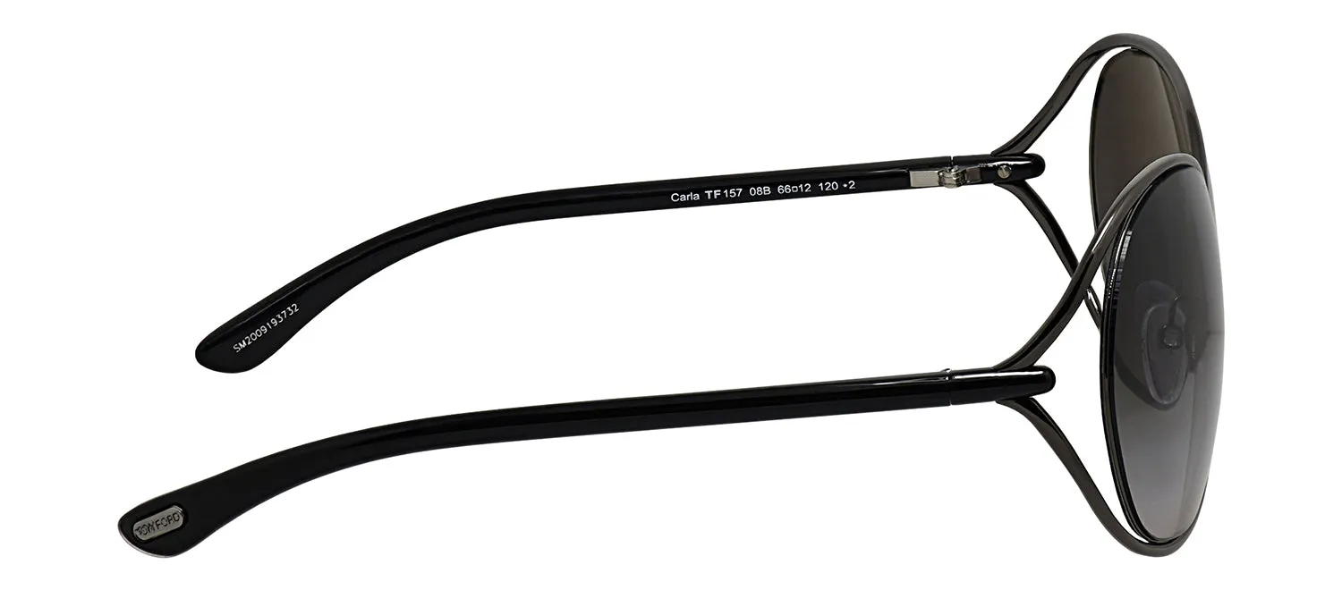 Tom Ford FT 0157 08B Round Metal Gunmetal Sunglasses with Smoke Gradient Lens sold by Gaffos product image thumbnail 3