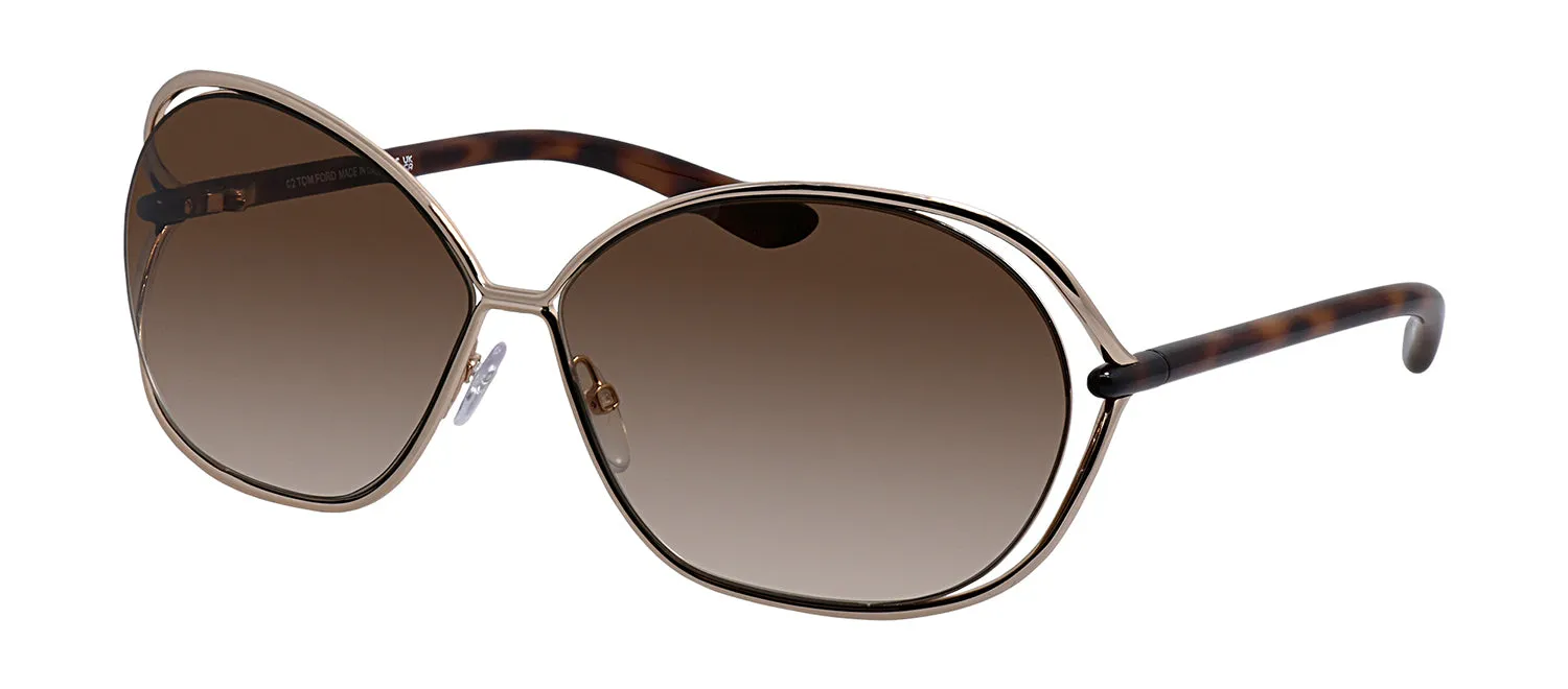 Tom Ford FT 0157 28F Round Metal Gold Sunglasses with Brown Gradient Lens sold by Gaffos product image thumbnail 2