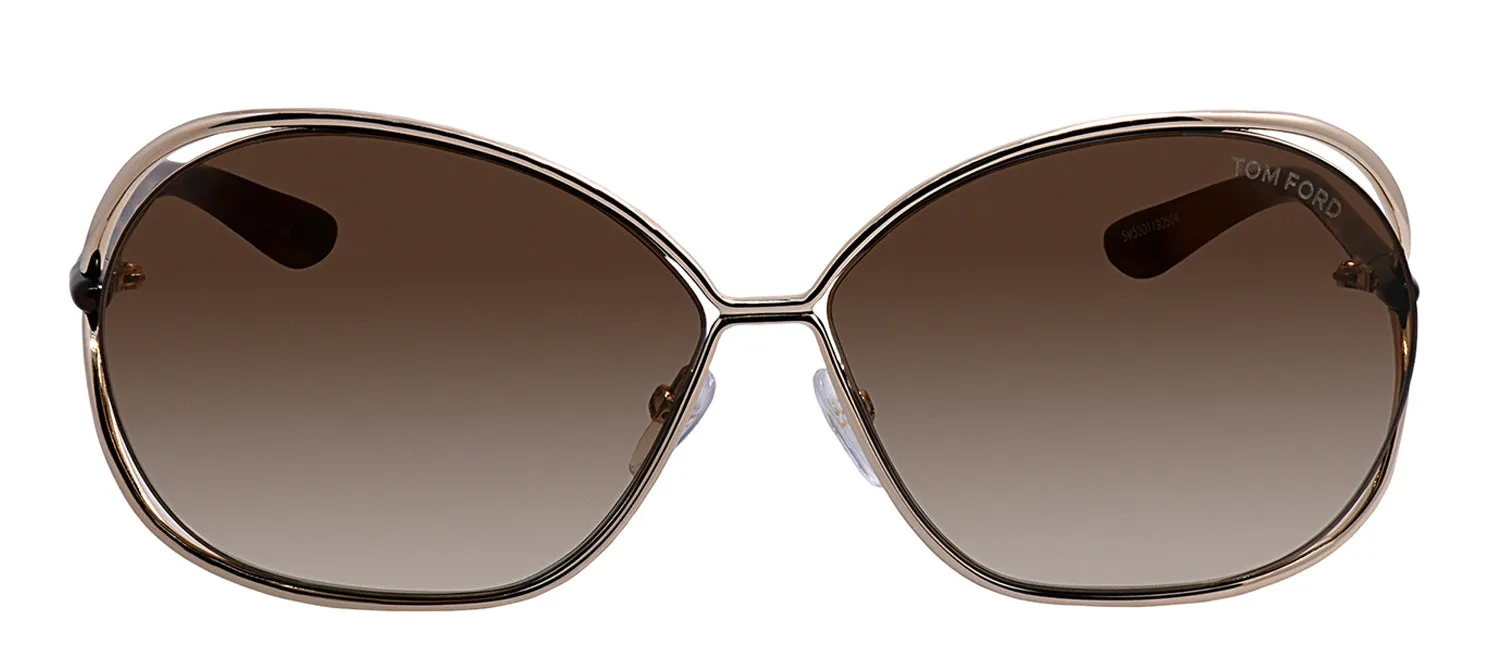 Tom Ford FT 0157 28F Round Metal Gold Sunglasses with Brown Gradient Lens sold by Gaffos