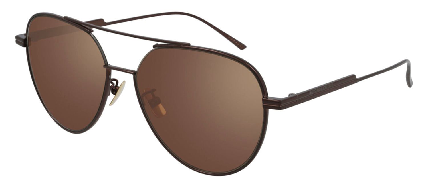 Bottega Veneta BV 1013SK 015 Aviator Metal Brown Sunglasses with Brown Lens sold by Gaffos