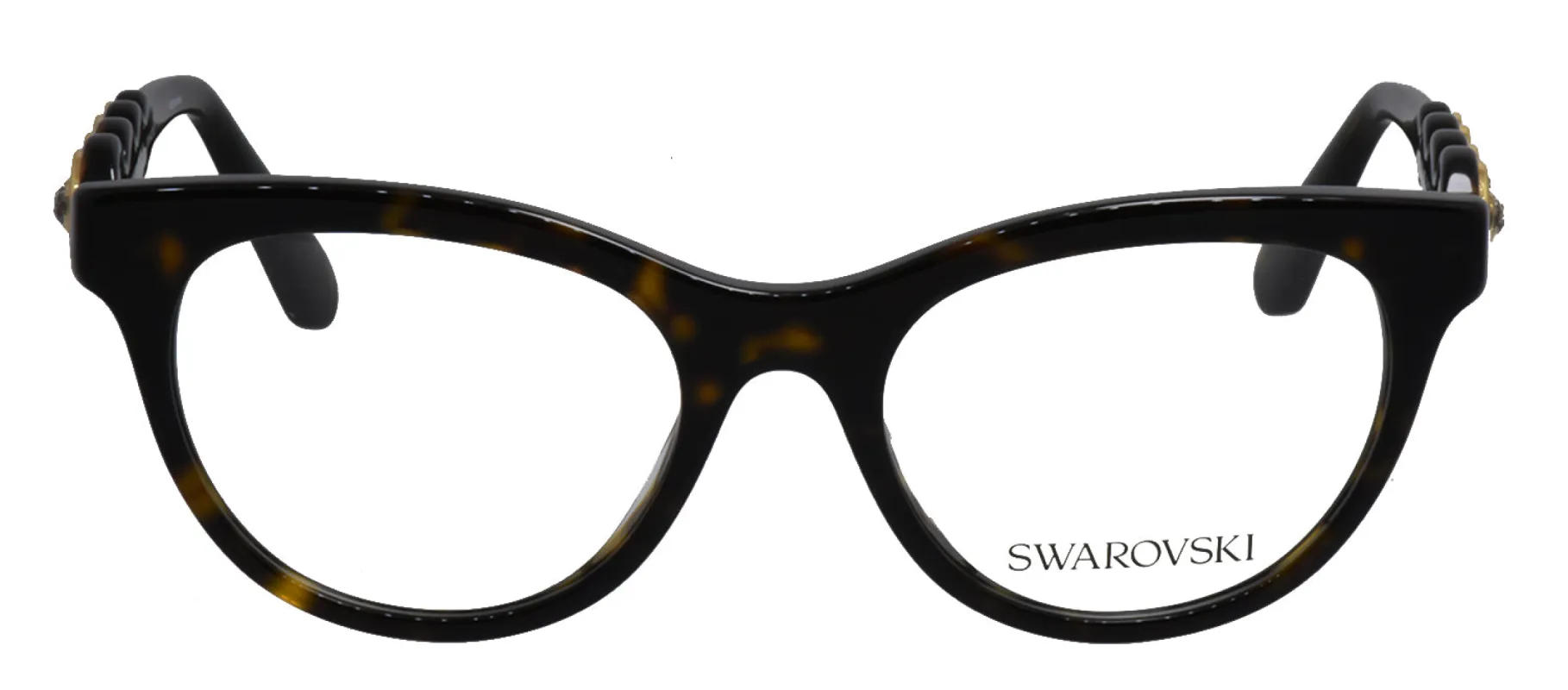 Swarovski SK 2025 1002 Round Plastic Havana Eyeglasses with Logo Stamped Demo Lenses sold by Gaffos