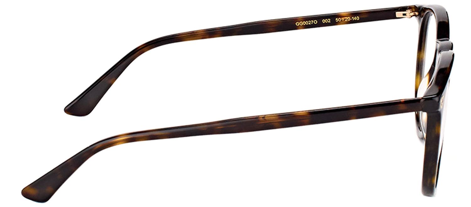Gucci GG 0027O 002 Round Acetate Tortoise/ Havana Eyeglasses with Demo Lens sold by Gaffos product image thumbnail 3