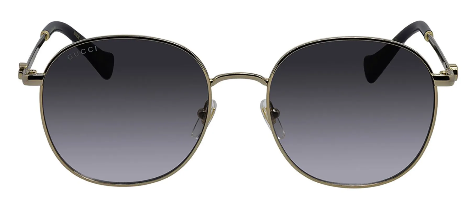 Gucci GG 1142S 001 Round Metal Gold Sunglasses with Grey Anti-Reflective Lens sold by Gaffos