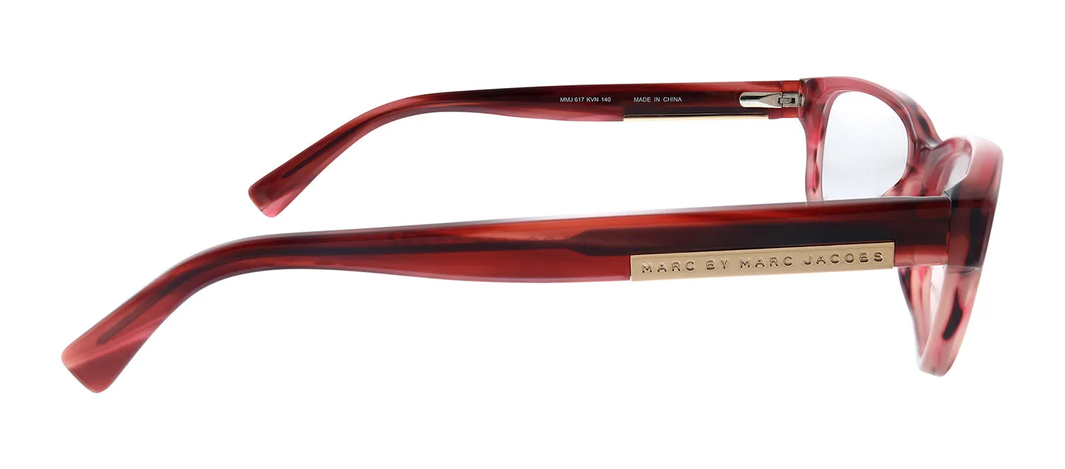 Marc by Marc Jacobs MMJ 617 KVN Round Plastic Red Eyeglasses with Logo Stamped Demo Lenses sold by Gaffos product image thumbnail 3