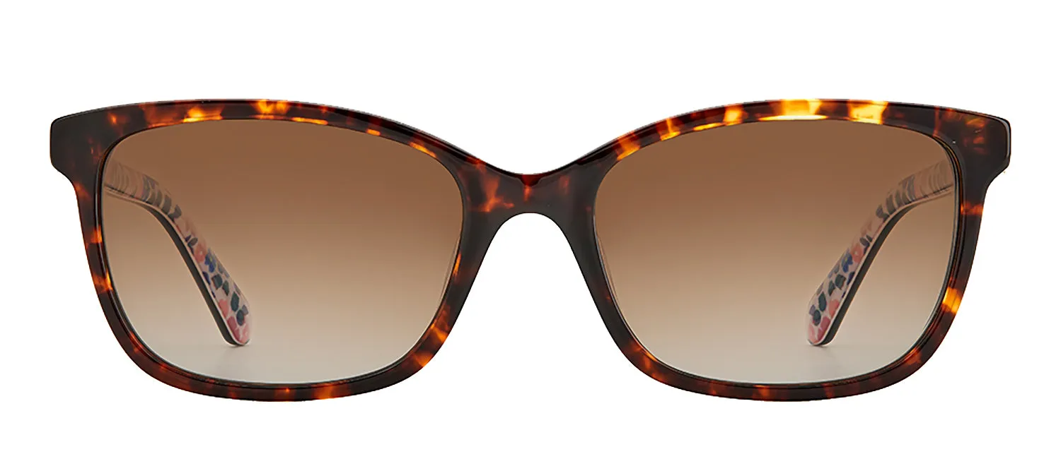 Kate Spade KS Tabitha/S 086 Square Plastic Havana Sunglasses with Brown Polarized Lens sold by Gaffos
