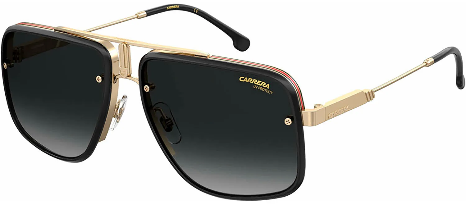 Carrera CA GloryII RHL Rectangle Metal Gold Sunglasses with Grey Gradient Lens sold by Gaffos