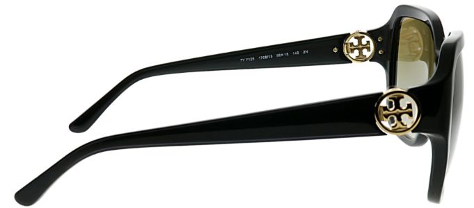 Tory Burch TY 7125 170913 Square Plastic Black Sunglasses with Smoke Gradient Lens sold by Gaffos