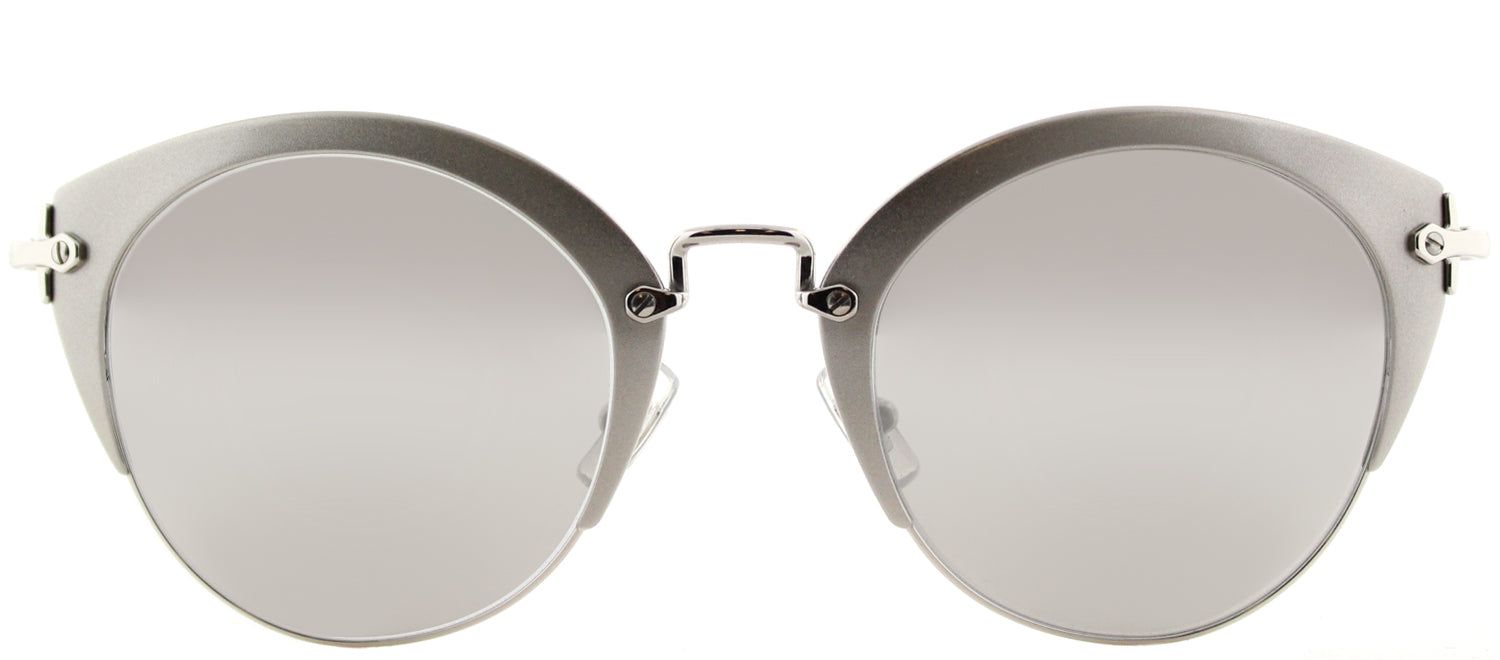 Miu Miu NIOR MU 53RS VAE2B0 Cat-Eye Metal Silver Sunglasses with Silver Mirror Lens sold by Gaffos