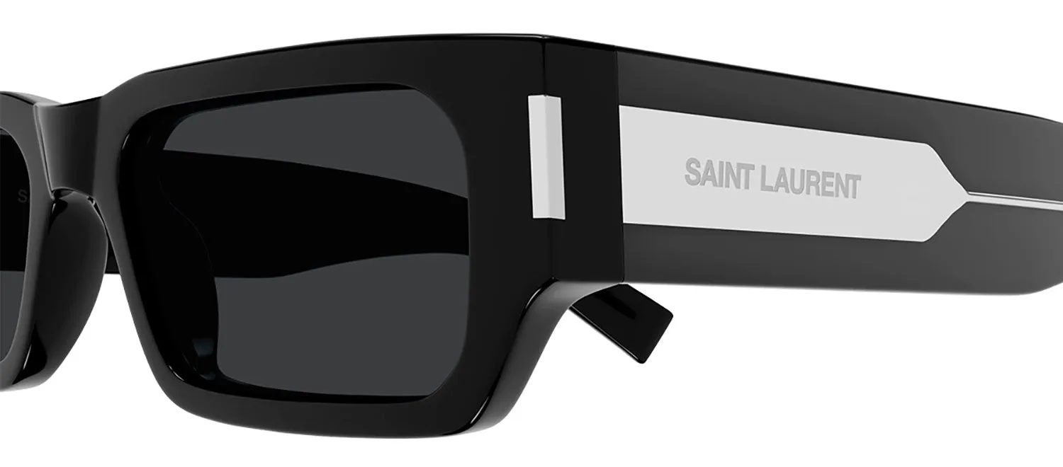 Saint Laurent SL 660 001 Rectangle Plastic Black Sunglasses with Grey Lens sold by Gaffos product image thumbnail 3
