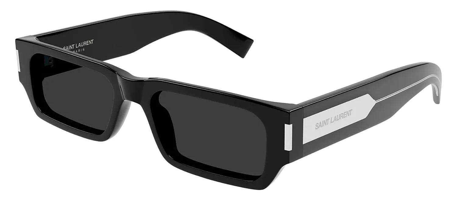Saint Laurent SL 660 001 Rectangle Plastic Black Sunglasses with Grey Lens sold by Gaffos product image thumbnail 2