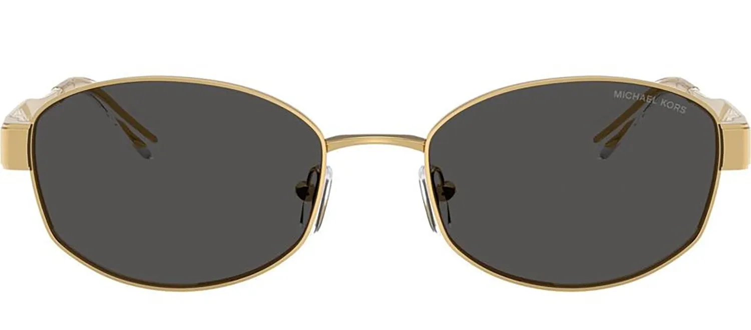 Michael Kors MONTE CARLO MK 1161 189687 Oval Metal Gold Sunglasses with Grey Lens sold by Gaffos