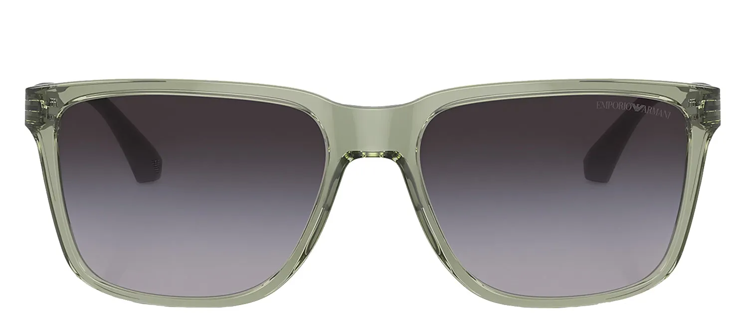 Emporio Armani EA 4047 53628G Square Plastic Green Sunglasses with Grey Gradient Lens sold by Gaffos