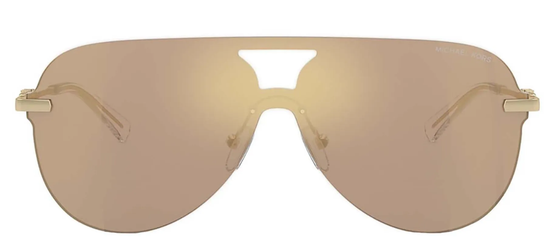 Michael Kors CYPRUS MK 1149 10145A Pilot Metal Gold Sunglasses with Brown Mirror Lens sold by Gaffos