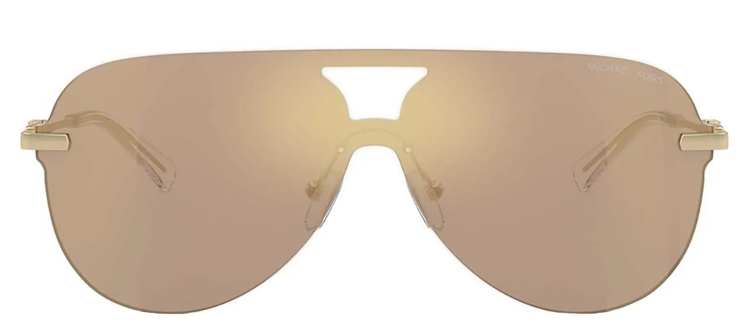 Michael Kors CYPRUS MK 1149 10145A Pilot Metal Gold Sunglasses with Brown Mirror Lens sold by Gaffos