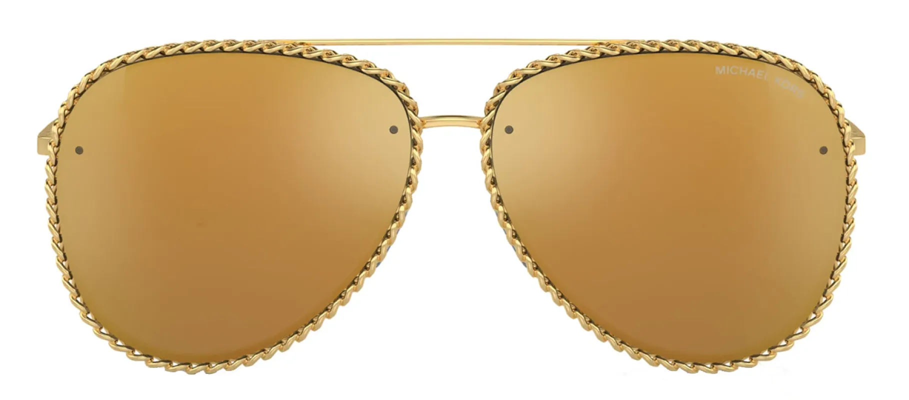 Michael Kors PORTOFINO MK 1147 18967P Pilot Metal Gold Sunglasses with Gold Mirror Lens sold by Gaffos
