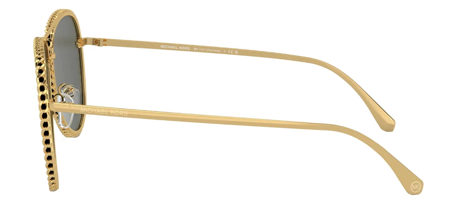 Michael Kors PORTOFINO MK 1147 18967P Pilot Metal Gold Sunglasses with Gold Mirror Lens sold by Gaffos product image thumbnail 3