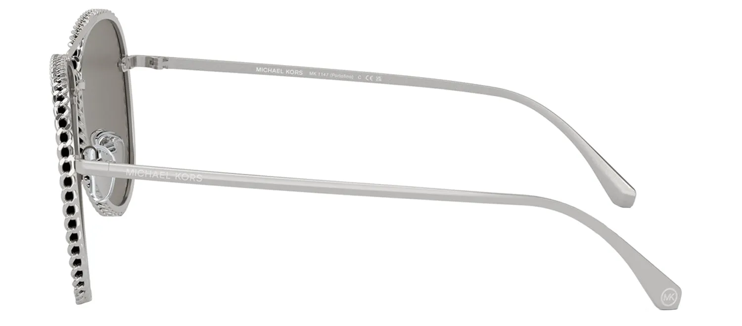 Michael Kors PORTOFINO MK 1147 18936G Pilot Metal Silver Sunglasses with Silver Mirror Lens sold by Gaffos product image thumbnail 3