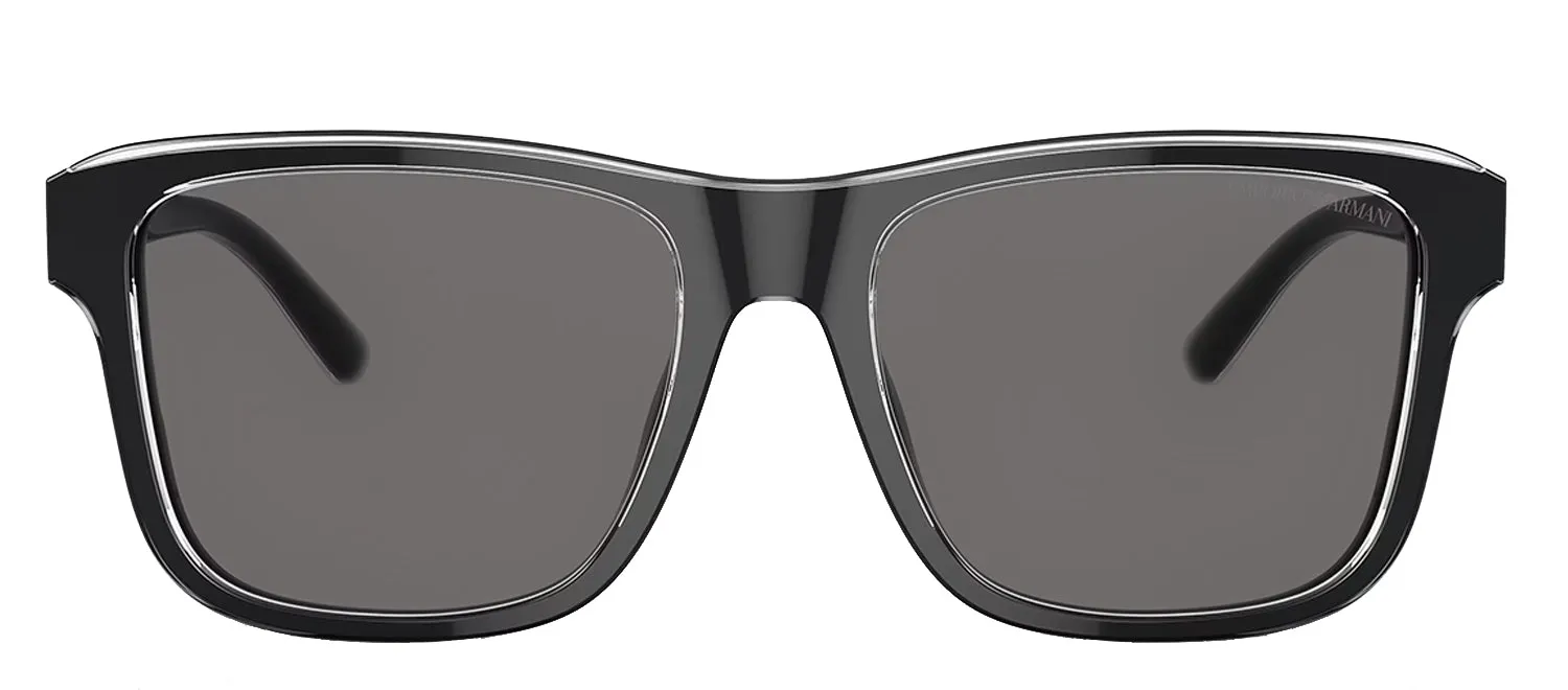 Emporio Armani EA 4208 605187 Square Plastic Black Sunglasses with Grey Polarized Lens sold by Gaffos