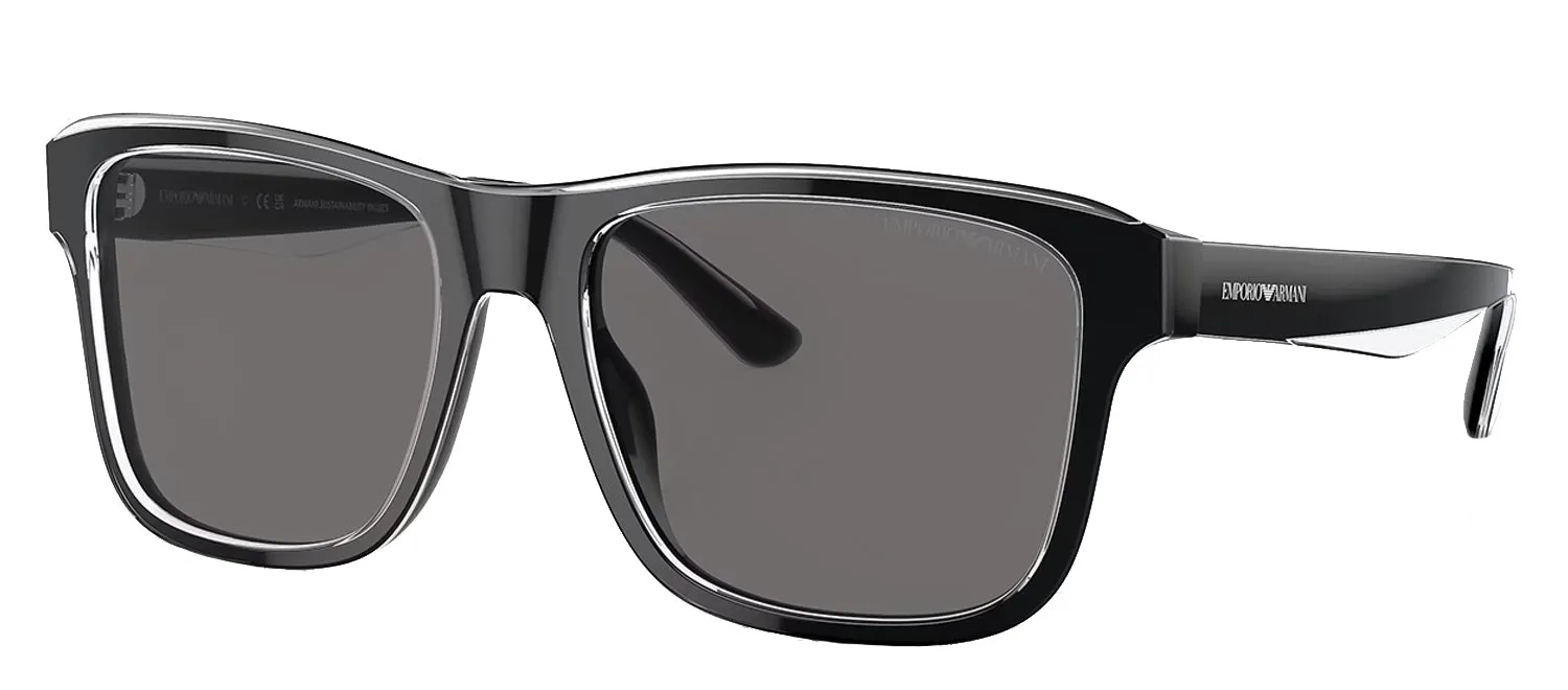 Emporio Armani EA 4208 605187 Square Plastic Black Sunglasses with Grey Polarized Lens sold by Gaffos product image thumbnail 2