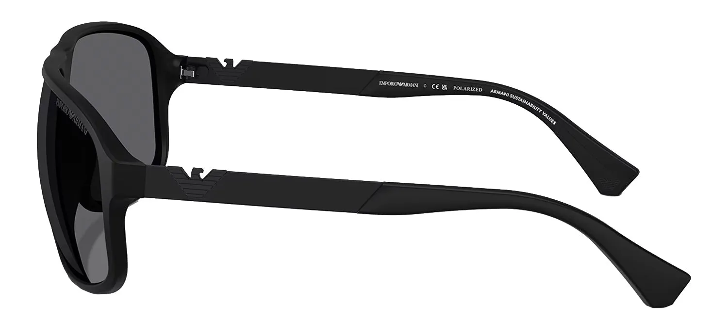 Emporio Armani EA 4029 5001T3 Square Plastic Black Sunglasses with Grey Polarized Lens sold by Gaffos product image thumbnail 3