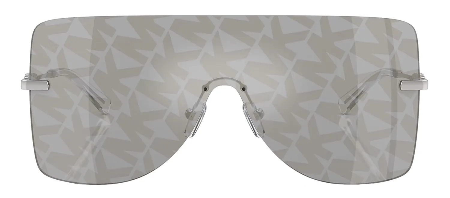 Michael Kors LONDON MK 1148 18930E Shield Metal Silver Sunglasses with Silver Mirror Lens sold by Gaffos
